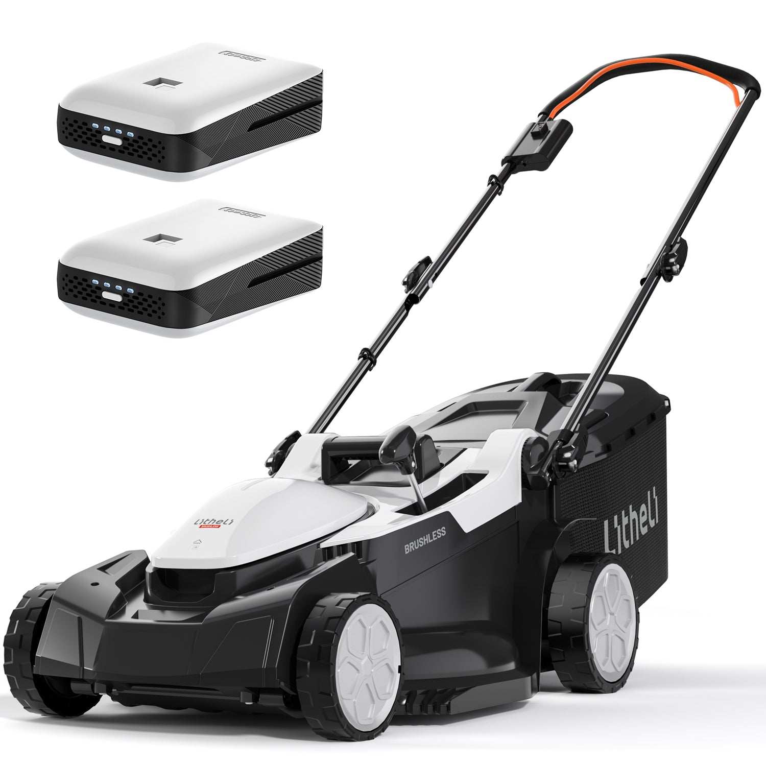 Litheli 18" Electric Lawn Mower for Garden Yards, Lightweight Cordless Lawn Mower Brushless with 6-Position Height Adjustment, 2 x 20V 4.0Ah Battery