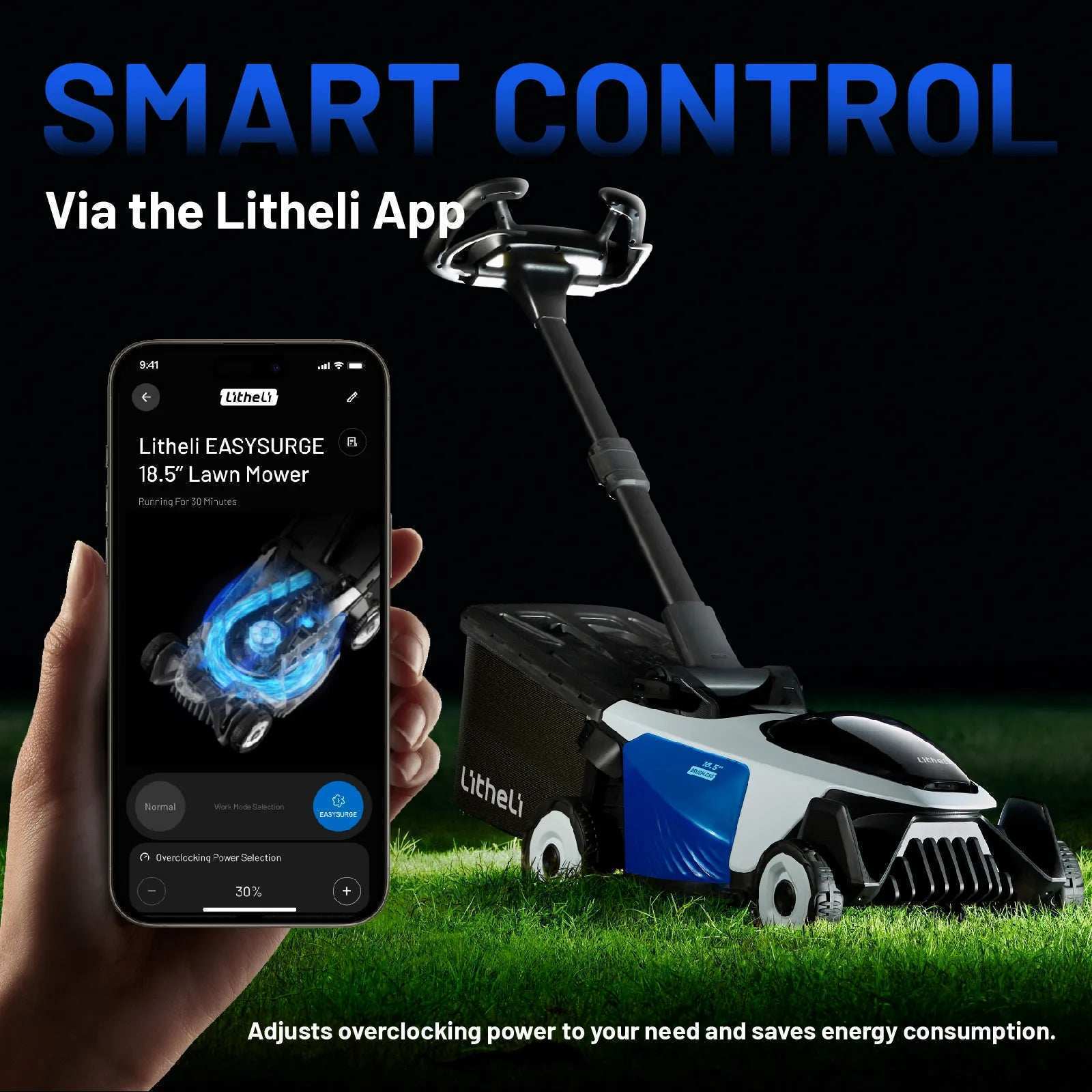Cutting thick grass smoothly with Litheli battery-powered mower