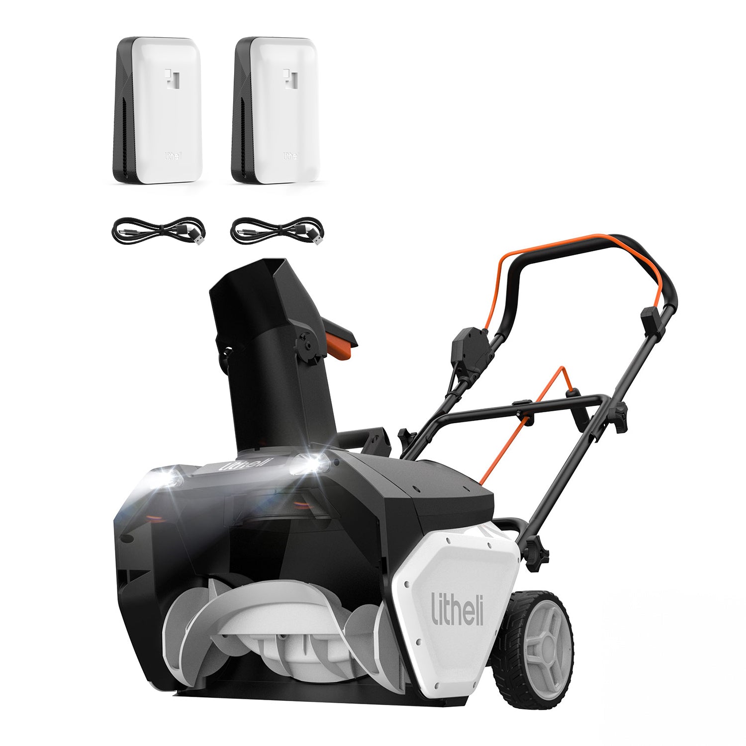 U20 2×20V 20" Brushless Cordless Snow Blower |Includes 2x4.0Ah Batteries | 180° Chute, LED Headlights