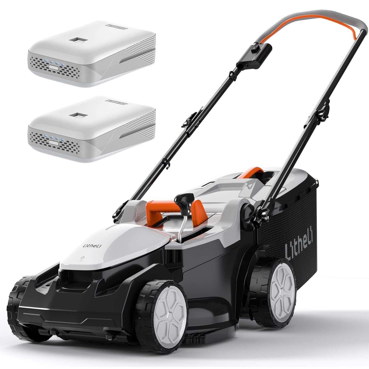 Litheli 40V (2 x 20V) 16" Electric Lawn Mower Cordless, Walk Behind Lawn Mower with 6-Height Adjust, Portable & Lightweight Push Battery Powered Lawn Mower (2 * 4.0AH Batteries Included)