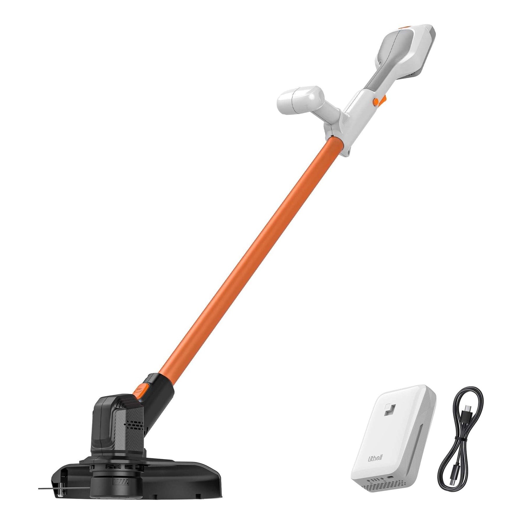Litheli 20V 10" Cordless String Trimmer, Battery Powered Grass Trimmer & Wheeled Edger, With 2.5Ah Battery, for Garden, Yard and Farm