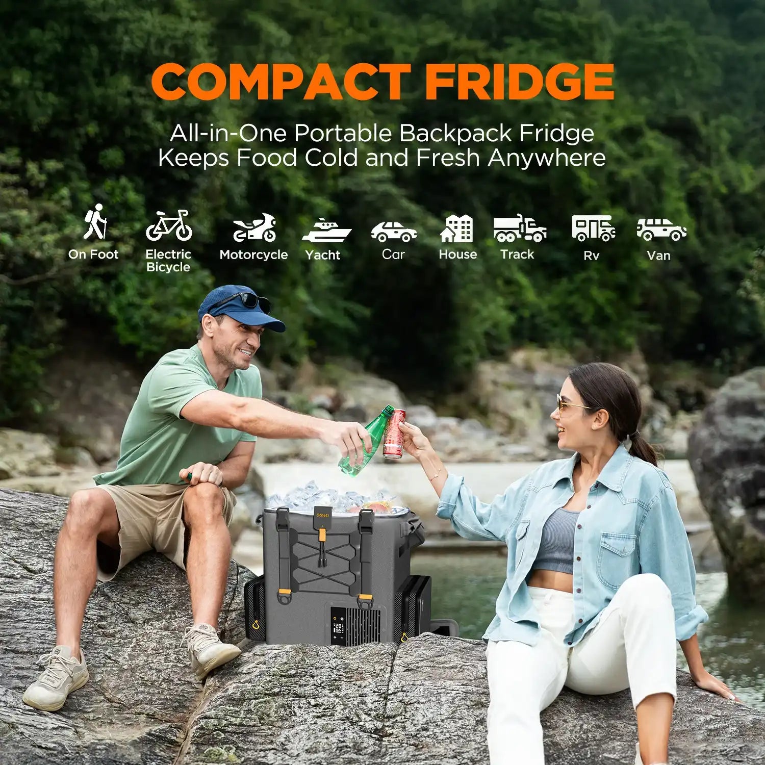 Litheli FrozenPack: The First Backpack Car Fridge|Includes 2 x 4.0Ah SE Batteries