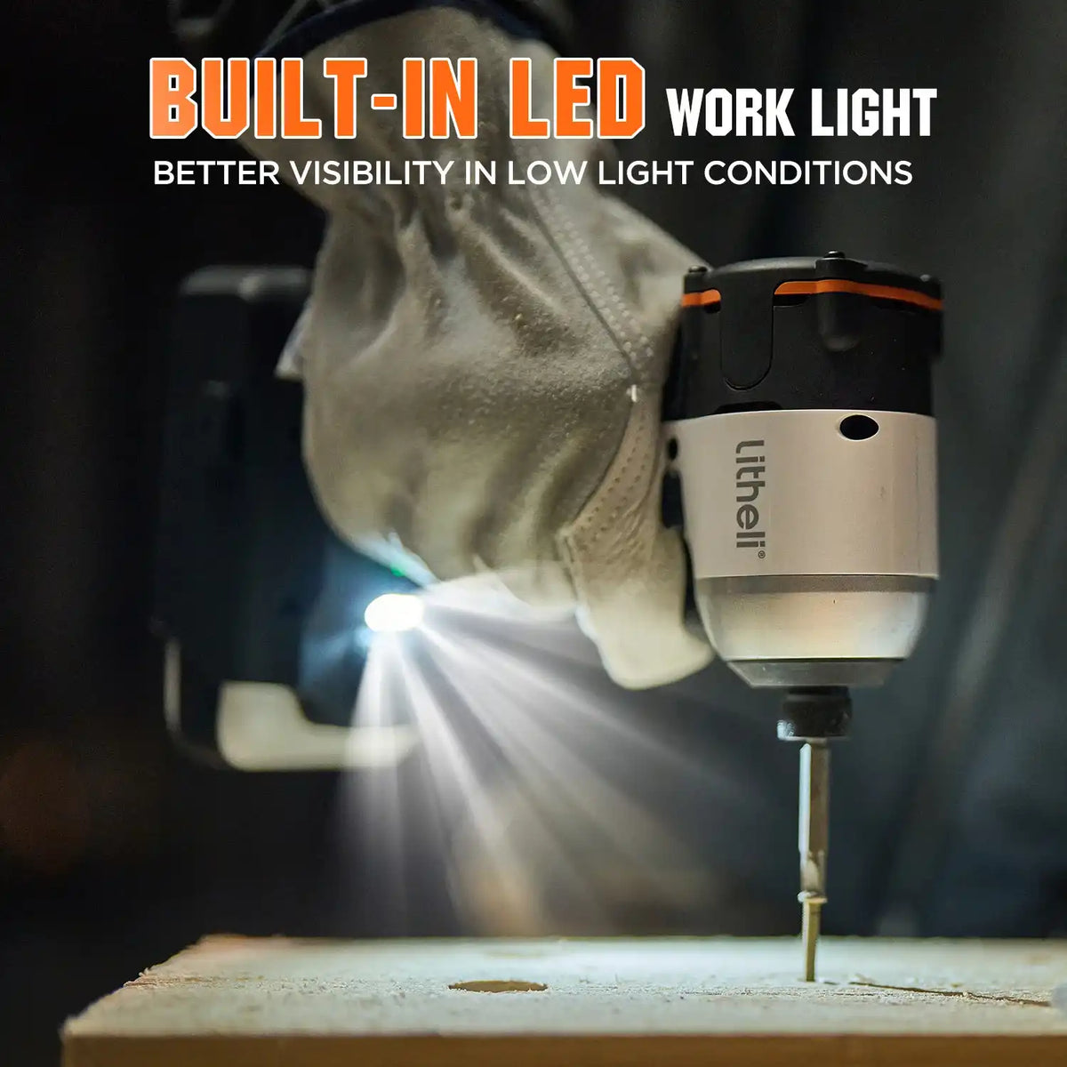 Litheli 20V Cordless Impact Driver, 1/4" Brushless Hex Driver, 230N.m Brushless High Torque Impact Gun with 2.0Ah Battery for Home & Car