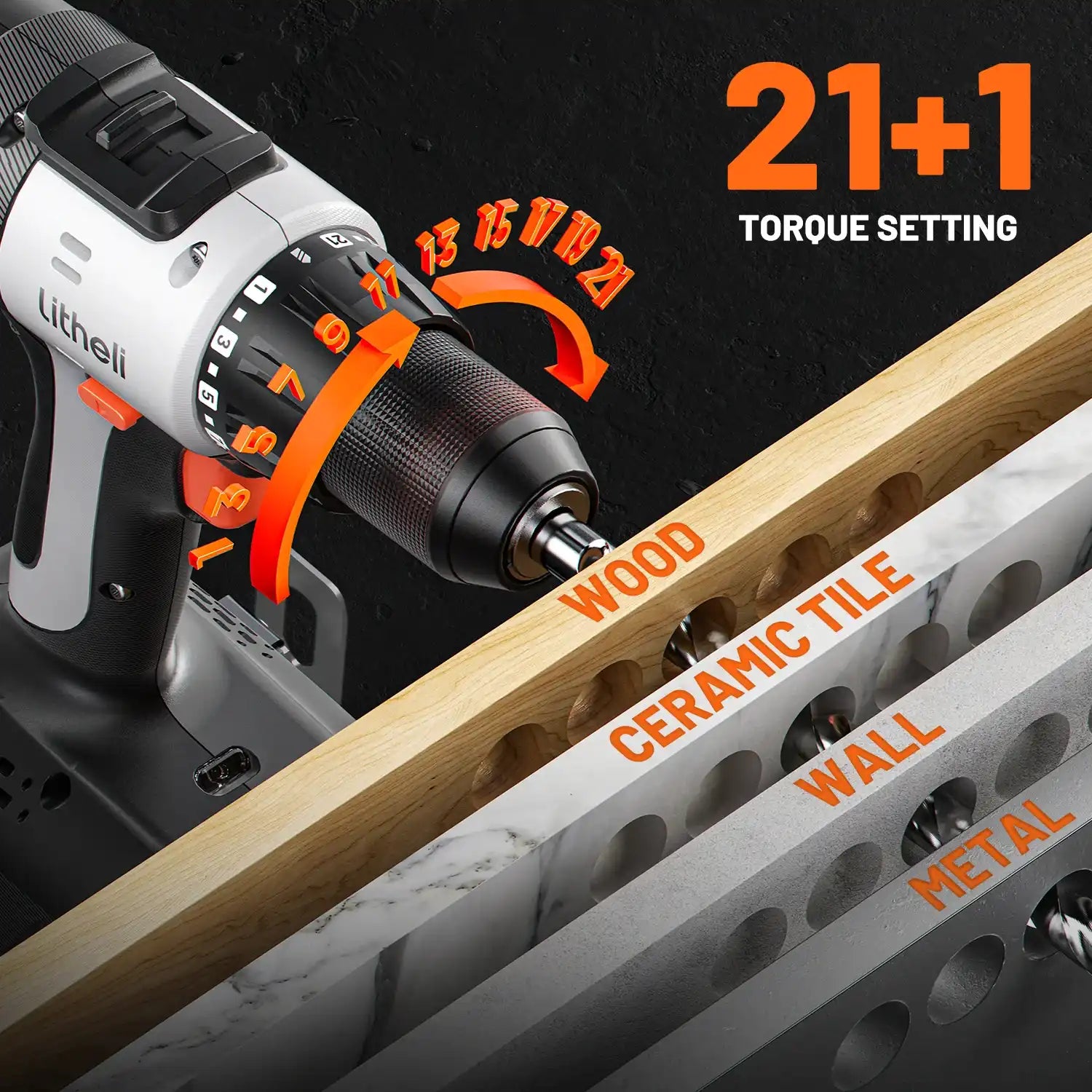 Litheli U20 20V Cordless Drill Driver(Tool Only)