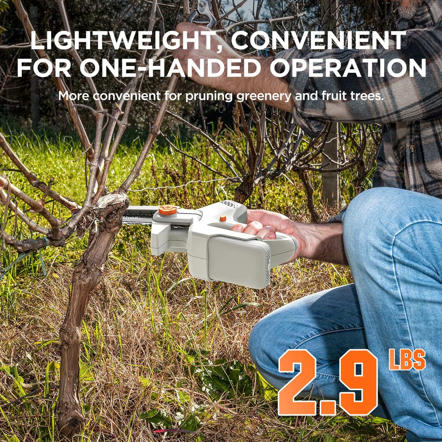 Litheli 20V Mini Chainsaw, 6" Portable Electric Cordless Chainsaw with 2.5Ah Battery, Automatic Chain Lubrication, Double Safety Clasp, Suitable for Branches, Yards, Home and Garden
