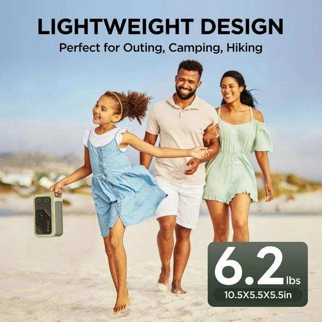 Lightweight 6.2 lbs generator with side handle for hiking or RV travel