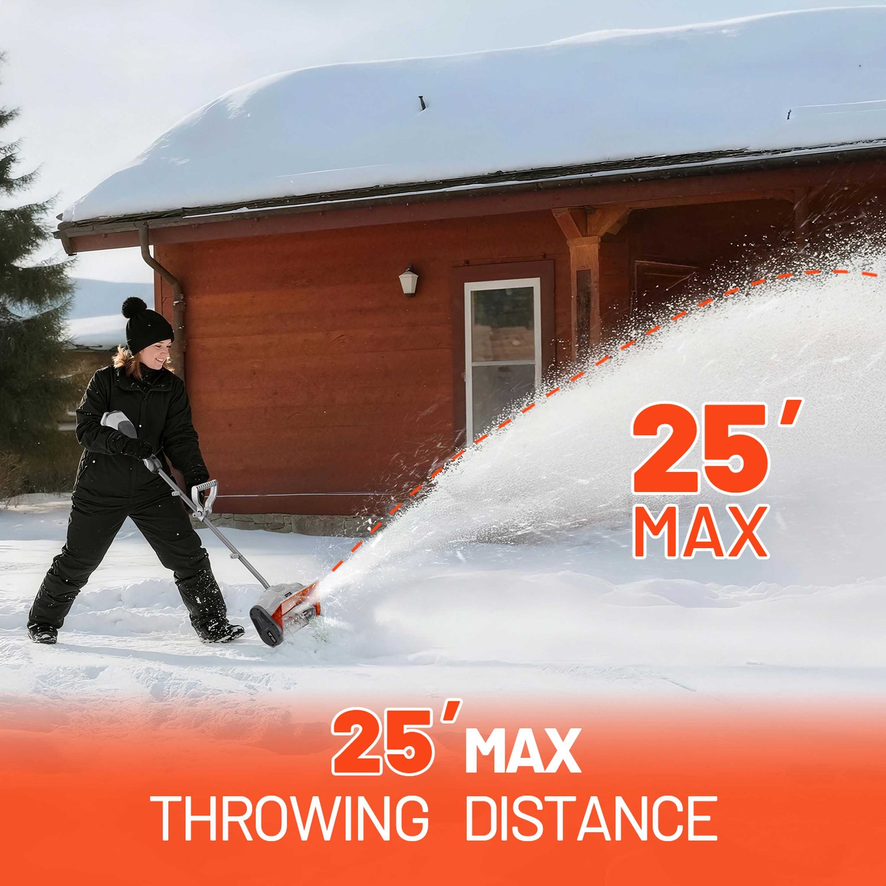U20 2×20V 13" Brushless Cordless Snow Shovel | Includes 2×4.0Ah Batteries | 11.77lbs, 25ft Snow Throw, Clears up to 5-car Driveways