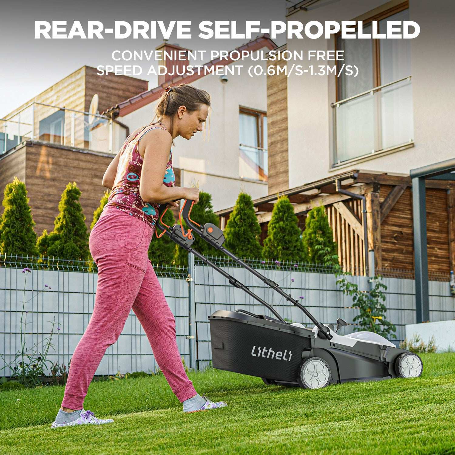 Cordless mower with flexible 4.0Ah battery options for extended mowing time