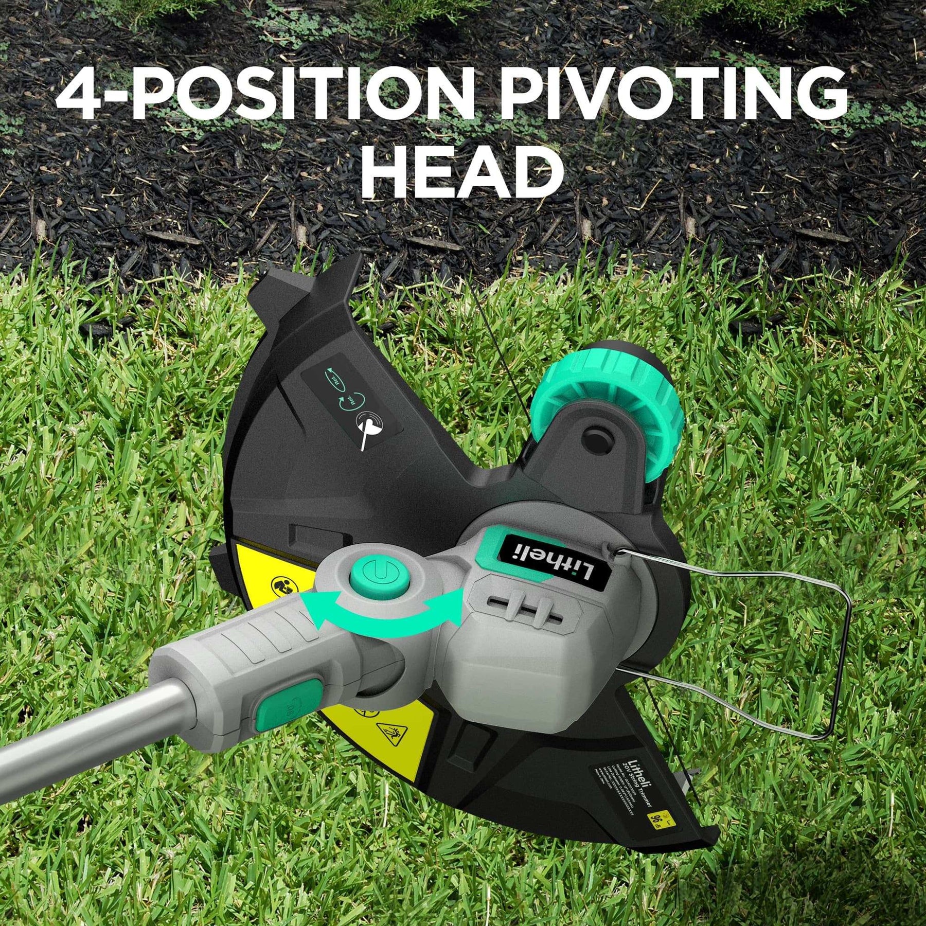 Litheli 20V 12" Cordless String Trimmer, Battery Powered Grass Trimmer & Wheeled Edger with 2.0Ah Battery and Charger