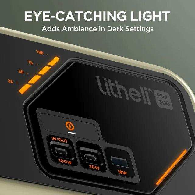 Dynamic breathing light portable power station providing ambient lighting at night