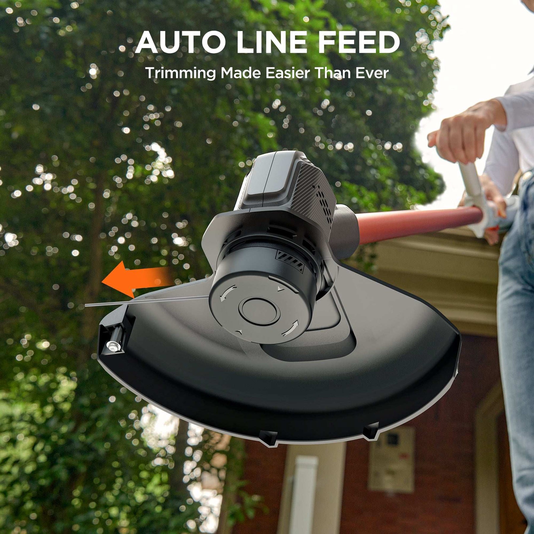 Litheli 20V 10" Cordless String Trimmer, Battery Powered Grass Trimmer & Wheeled Edger, With 2.5Ah Battery, for Garden, Yard and Farm