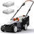 Litheli Handy+ U20 40V 16-inch cordless lawn mower with 2 x 4.0Ah batteries, front view on green lawn