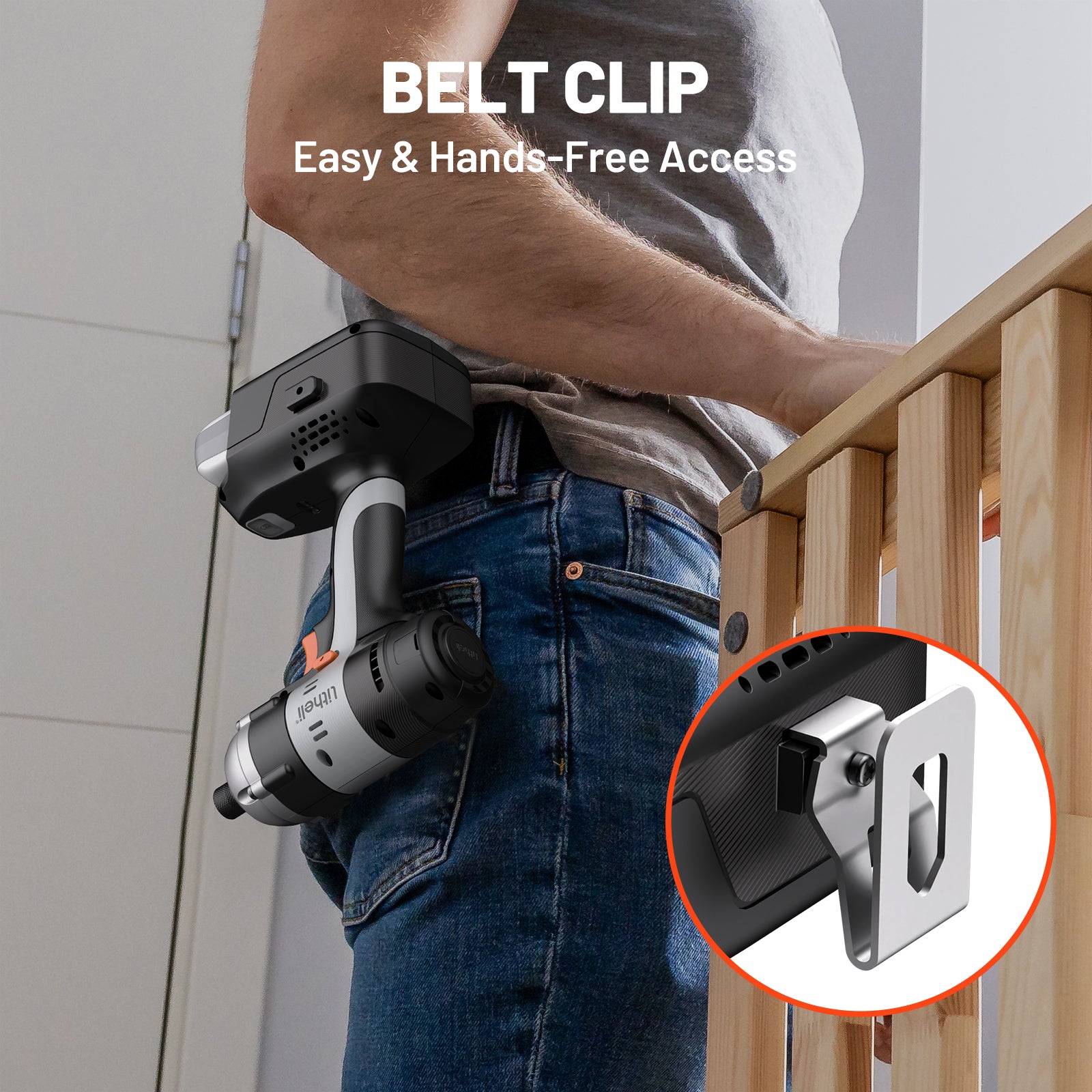 Litheli 20V Cordless Impact Driver with 180N.m High Torque, 1/4" Hex Chuck, and 2.0Ah Battery for Home and Car DIY Projects
