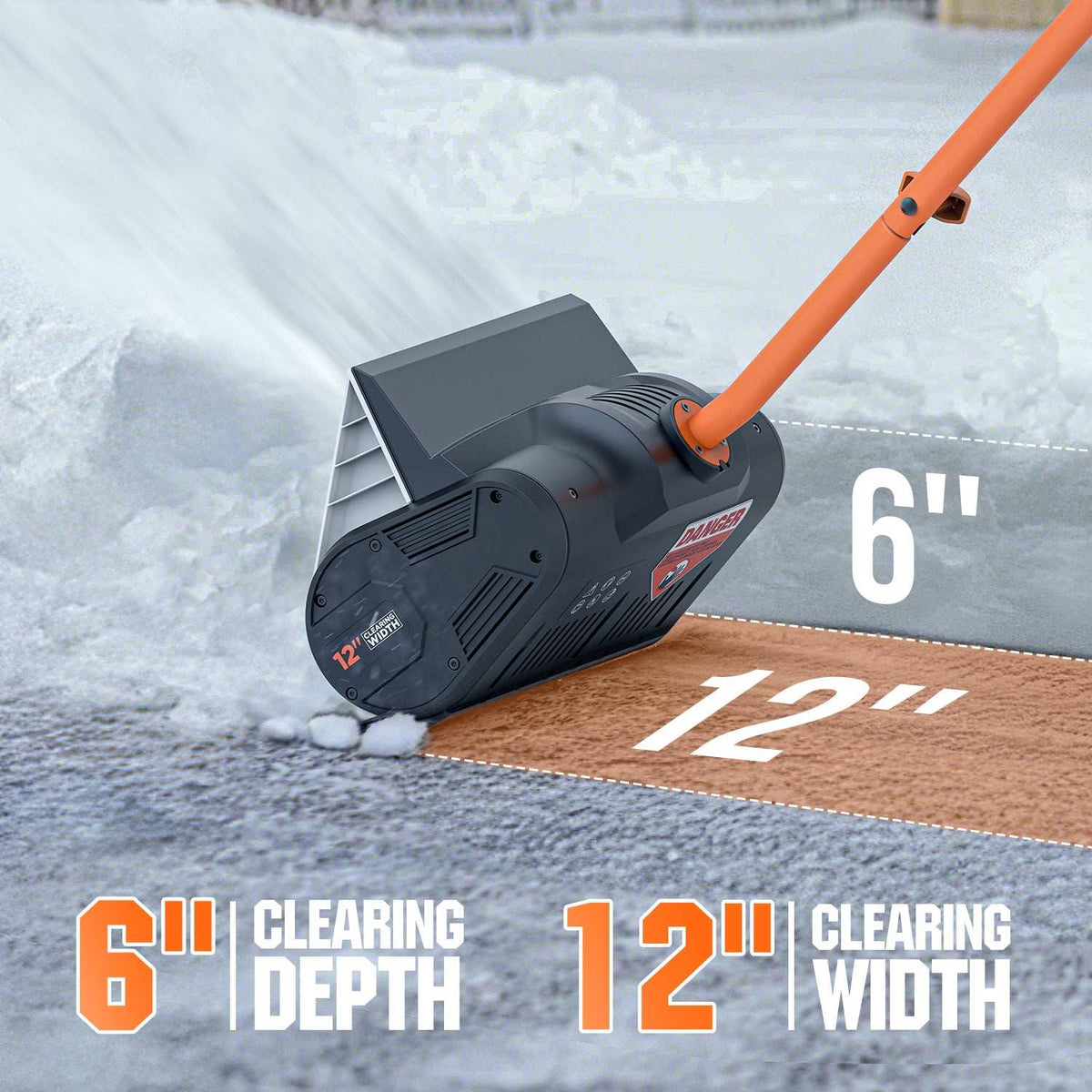 U20 2x20V 12" Brushed Cordless Snow Shovel | Includes 1x4.0Ah + 1x2.0Ah Batteries | 9.3lbs, 20ft Snow Throw