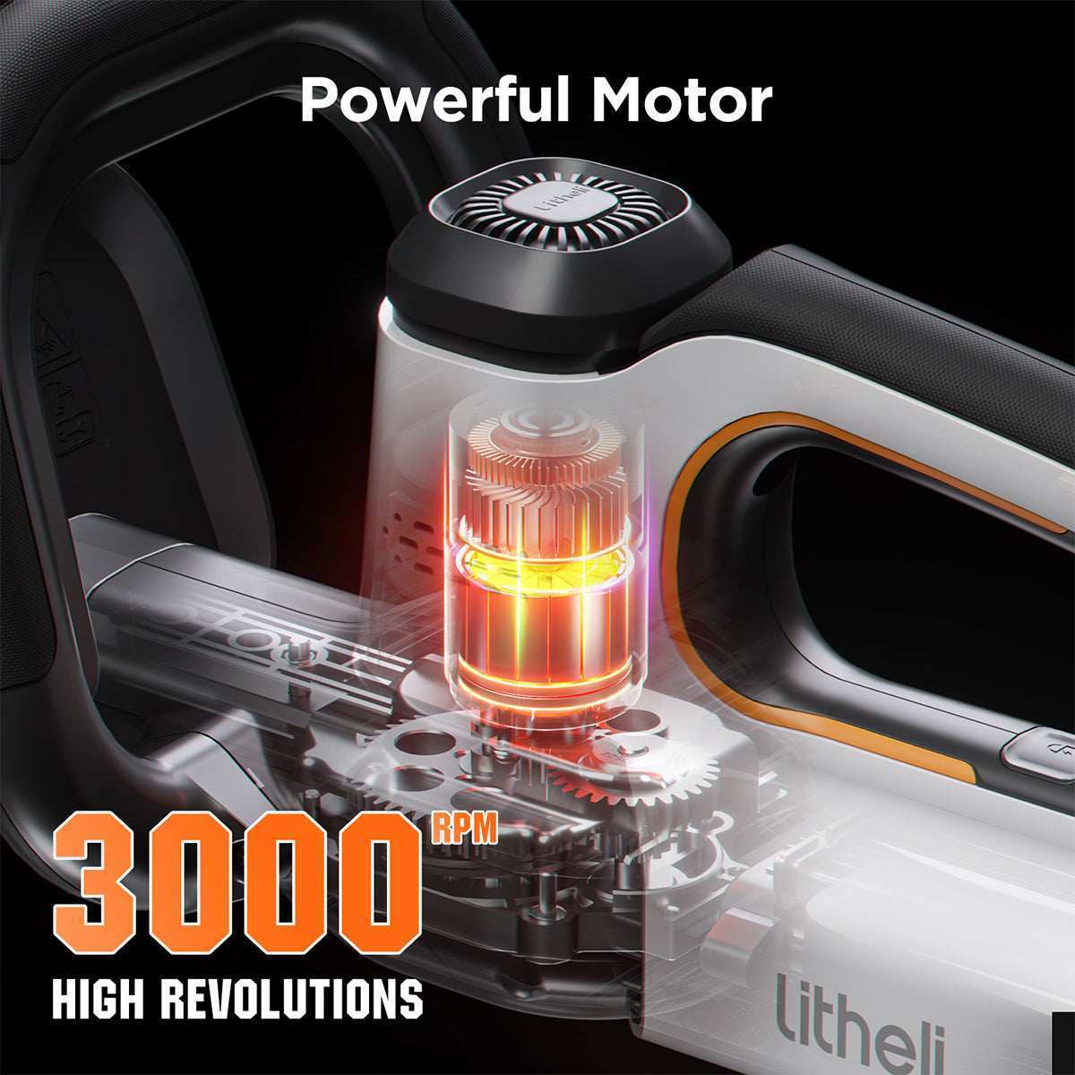2.0Ah Li-ion battery supports 35 minutes of cordless operation