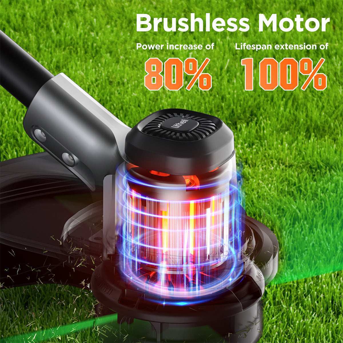 Foldable cordless string trimmer design allows compact storage