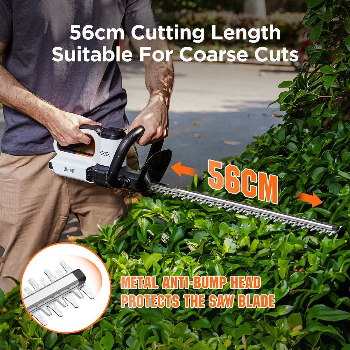 Litheli hedge trimmer tackling branches up to 4-5 inches in diameter