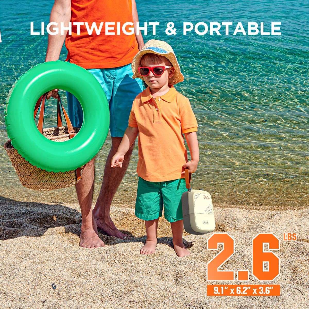 Versatile pump with 6 nozzles for inflating boats, kayaks, mattresses, and more