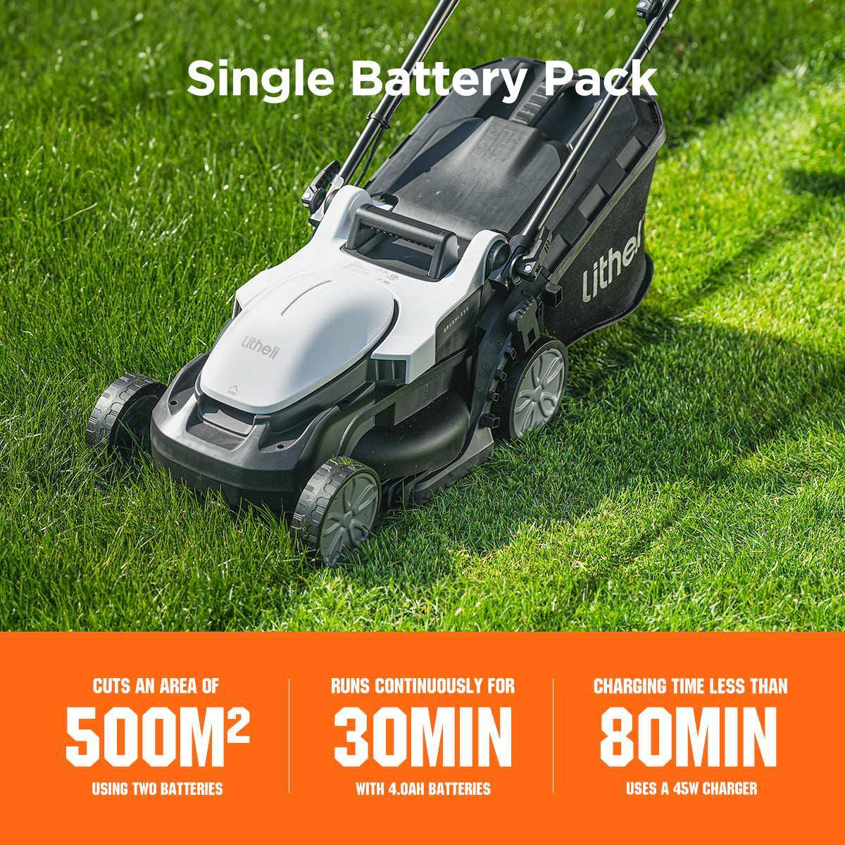 Efficient mowing of small yards with 13-inch cutting width on Litheli cordless mower