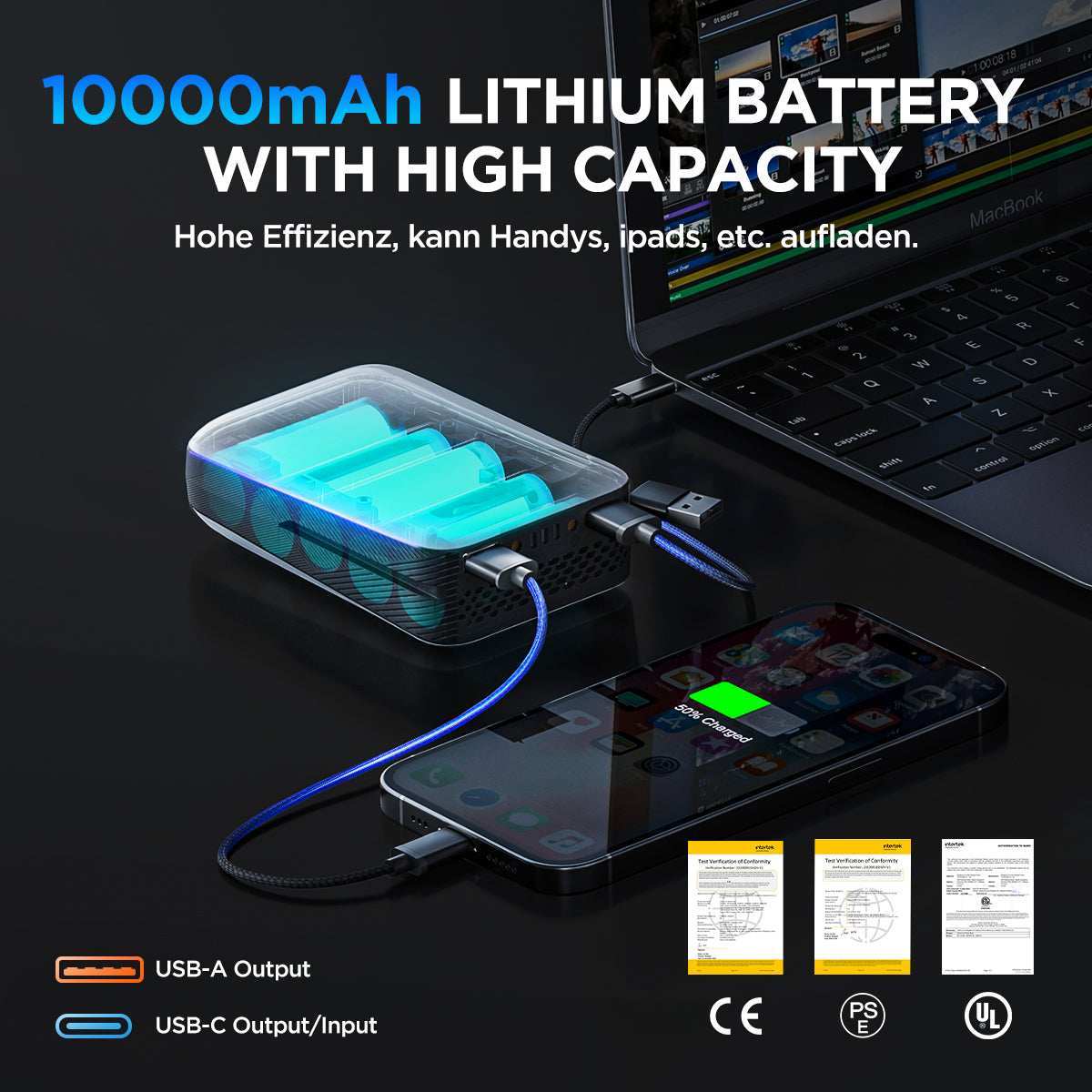 Litheli U20 20V lithium battery pack, interchangeable power source for chainsaw, trimmer, blower, and other cordless tools