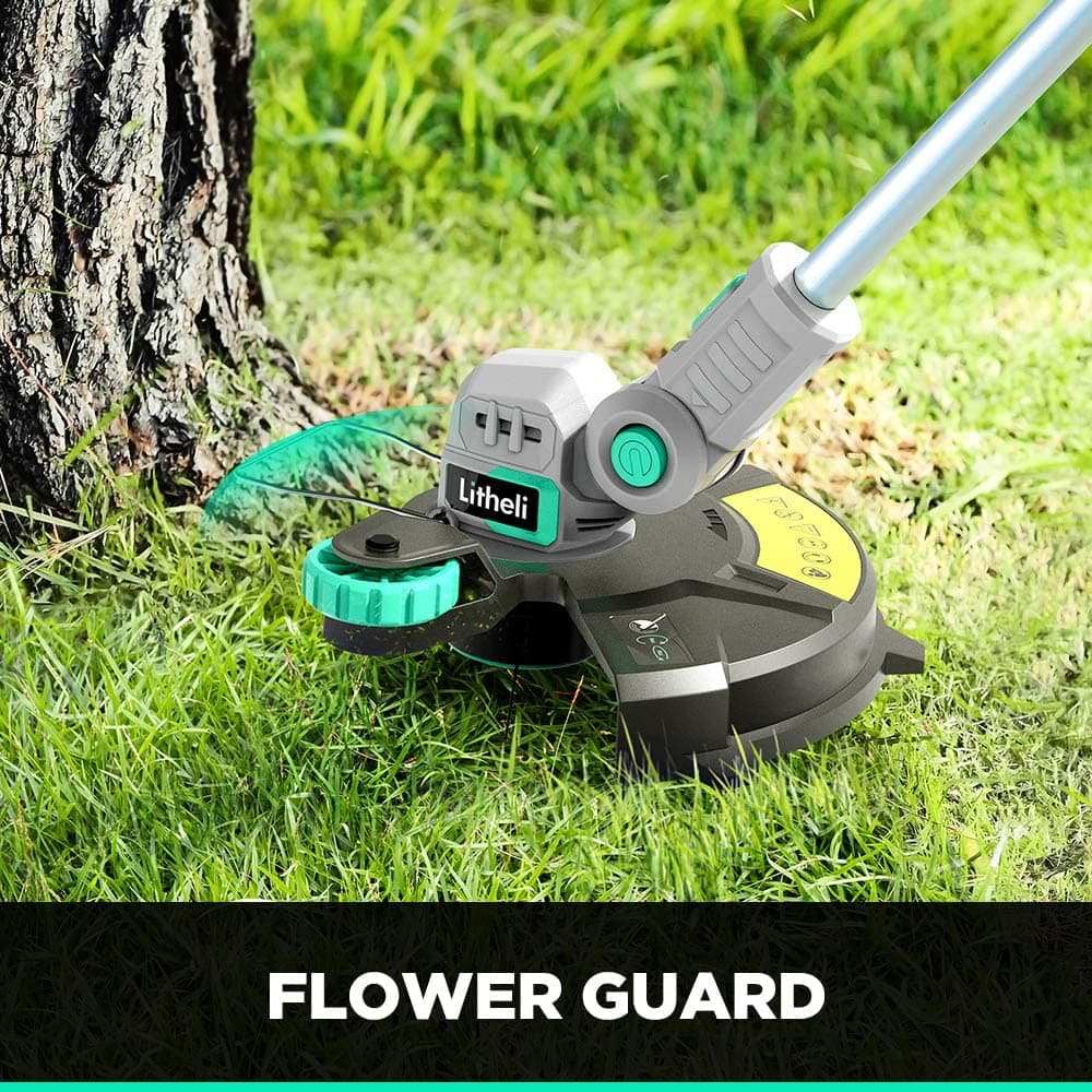 Litheli 20V 12" Cordless String Trimmer, Battery Powered Grass Trimmer & Wheeled Edger with 2.0Ah Battery and Charger