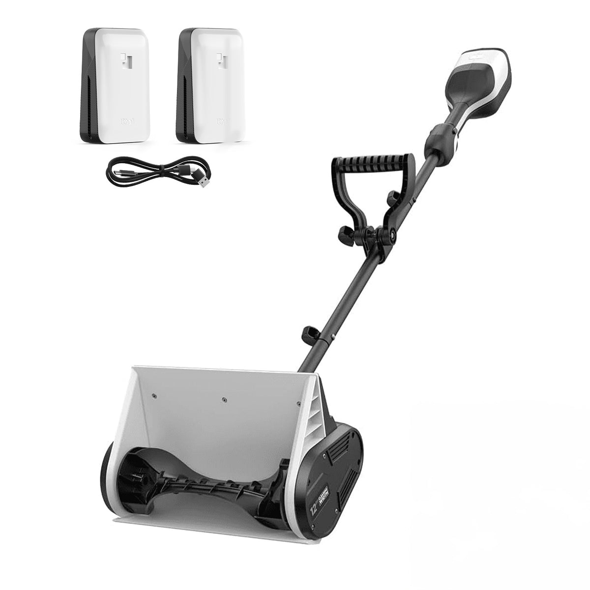 U20 2x20V 12" Brushless Cordless Snow Shovel | Includes 2x4.0Ah Batteries | 9.3lbs, 25ft Snow Throw