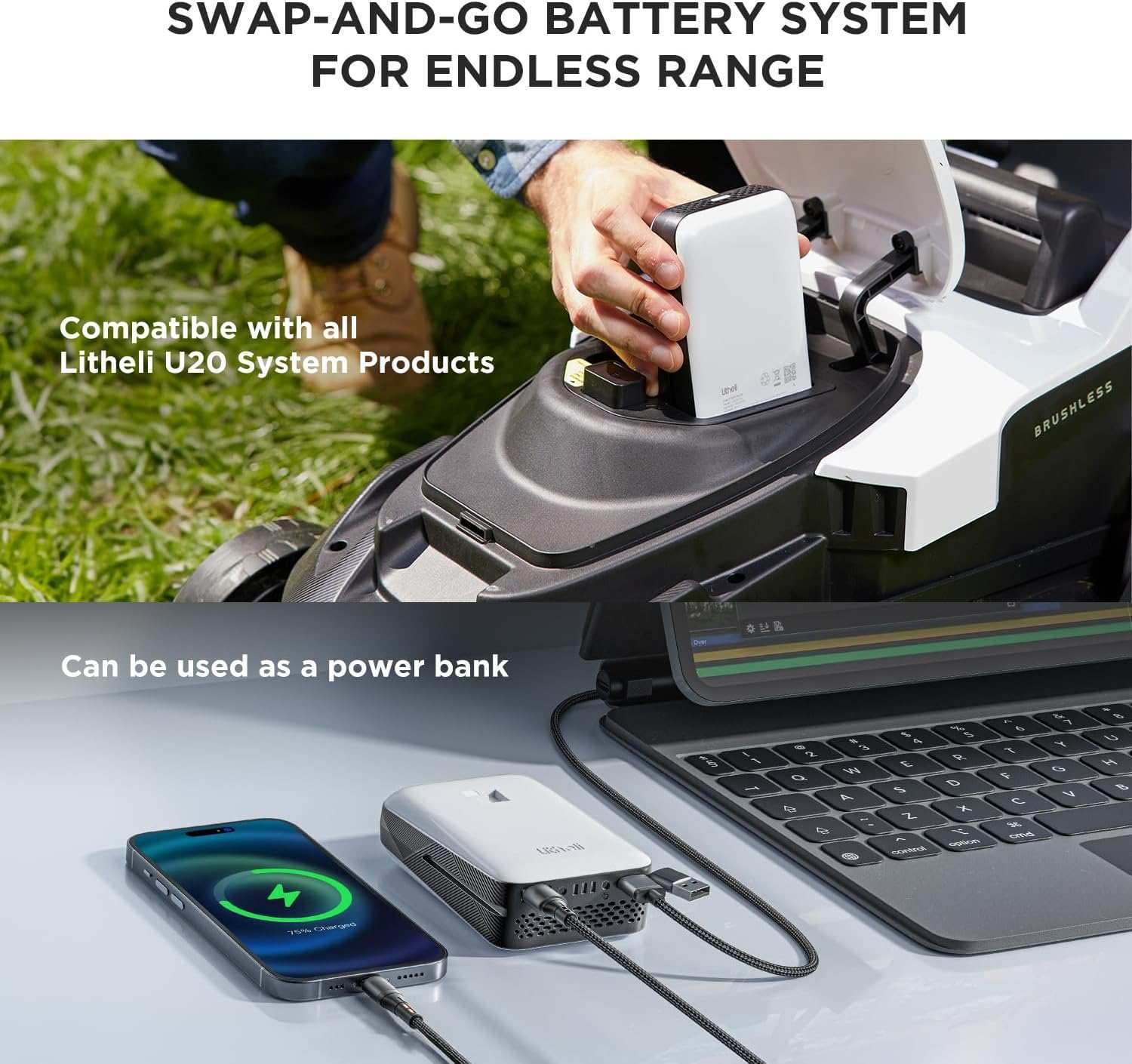 Electric camping wagon with 3-speed button for precise control and smooth operation