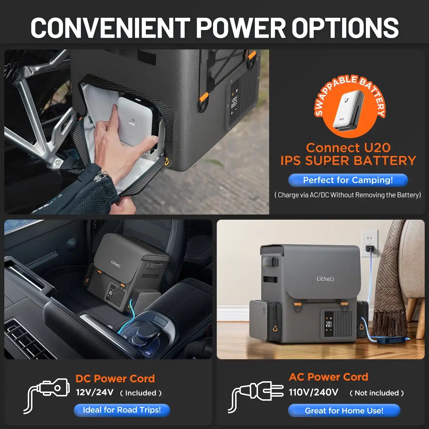 Litheli FrozenPack: The First Backpack Car Fridge|Includes 2 x 4.0Ah SE Batteries