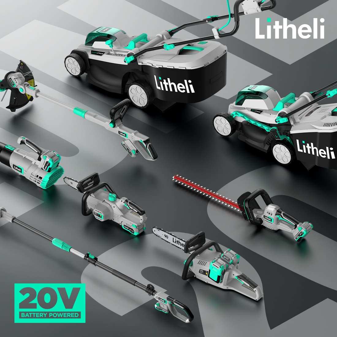 Litheli 20V 12" Cordless String Trimmer, Battery Powered Grass Trimmer & Wheeled Edger with 2.0Ah Battery and Charger