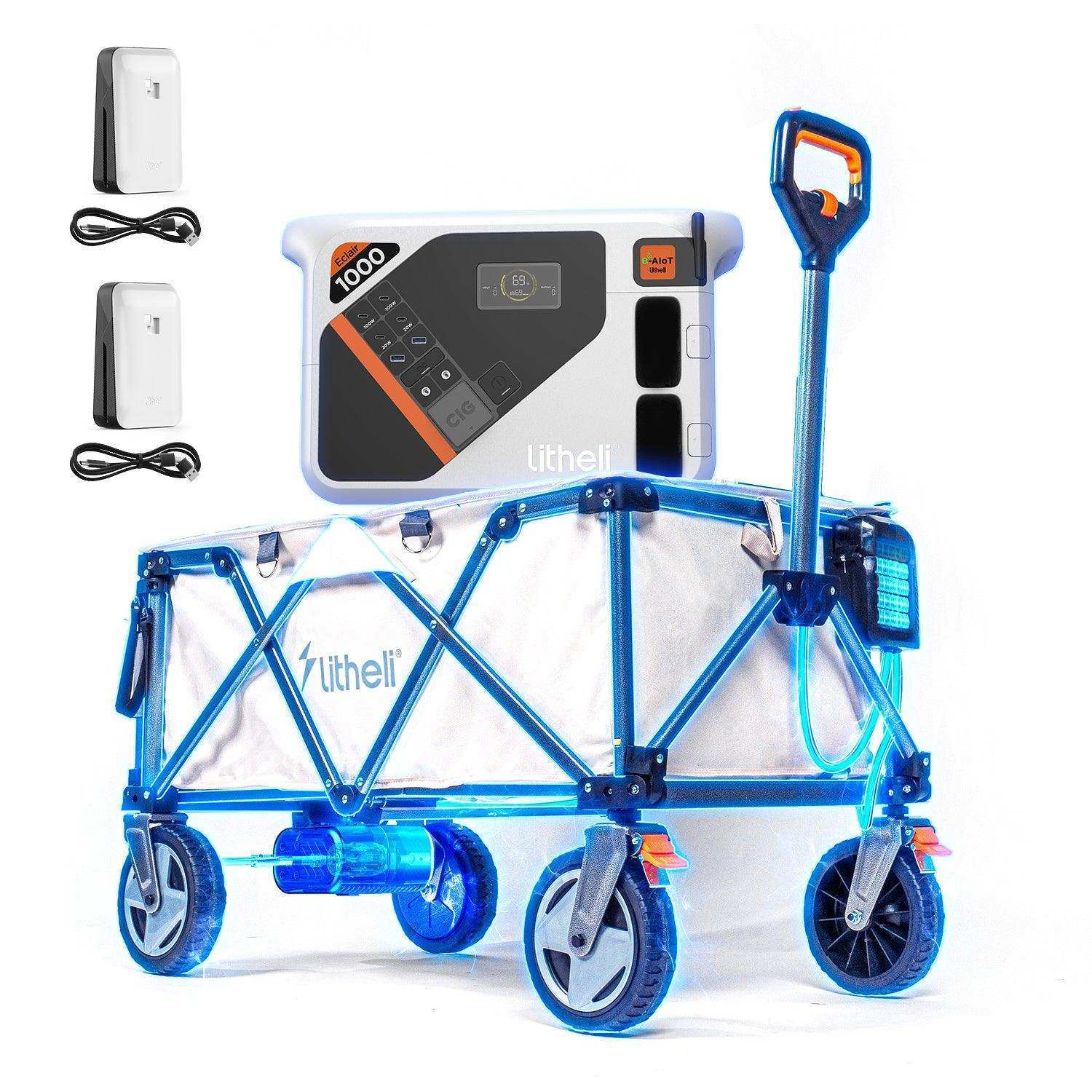 Portable solar generator compatible with solar panel input for off grid camping