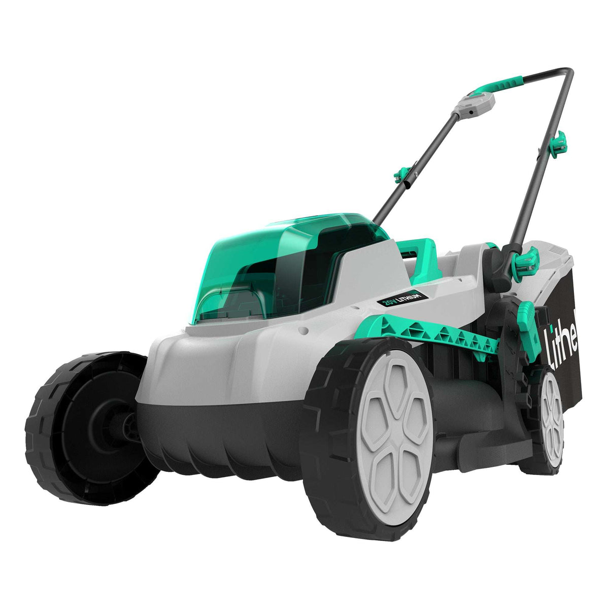 Litheli 20V 13" Cordless Lawn Mower 16.34 in with Brushless Motor + 4.0Ah Battery & Charger 27.3 lb, Manpower driven