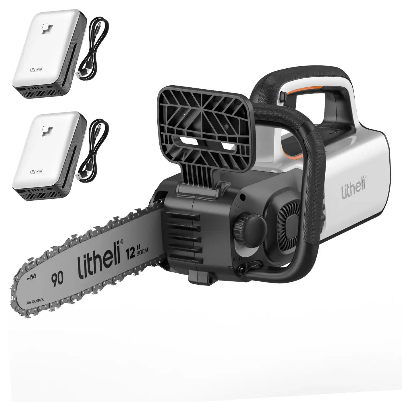 Litheli U20 40V Brushless Chainsaw with 12-inch bar and 2.0Ah battery option – lightweight cordless electric chainsaw for homeowners and gardeners