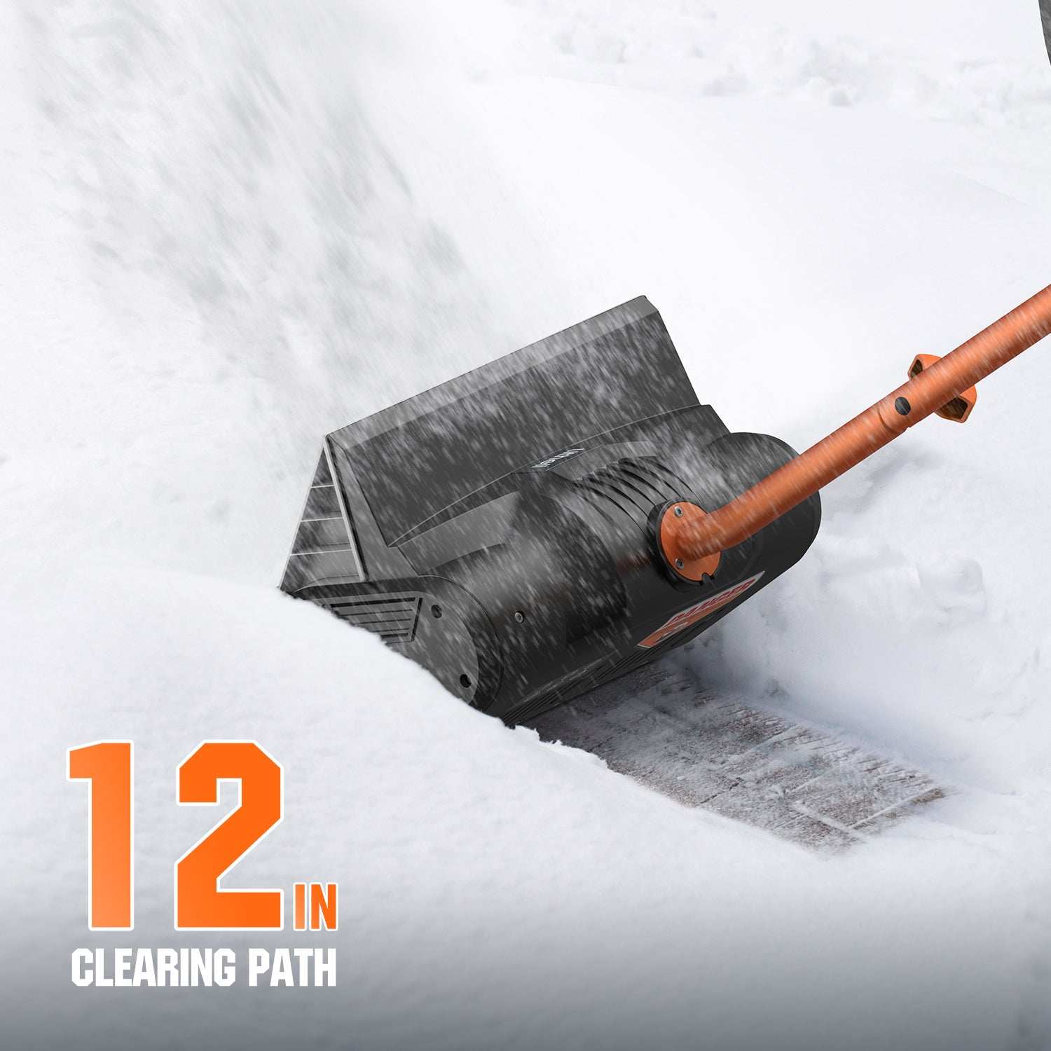 Litheli 20V Cordless Snow Shovel, 13" Battery Powered Snow Thrower, with Auxiliary Handle, with 4.0Ah+2.0Ah Portable Battery