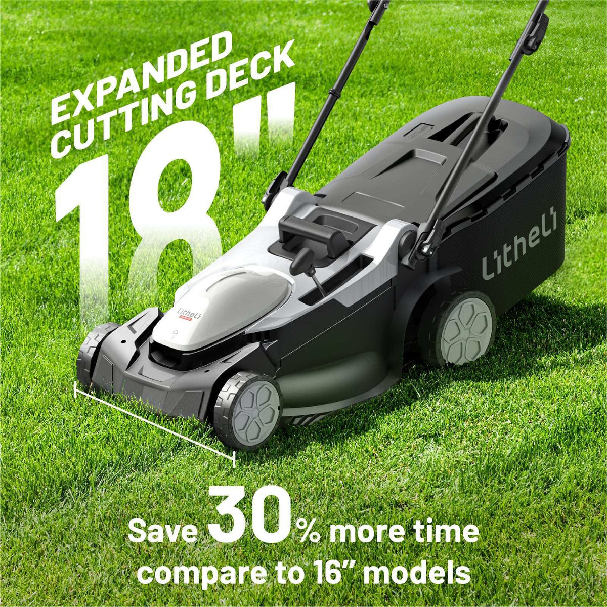 Litheli Self-Propelled Lawn Mower moving smoothly across uneven yard terrain