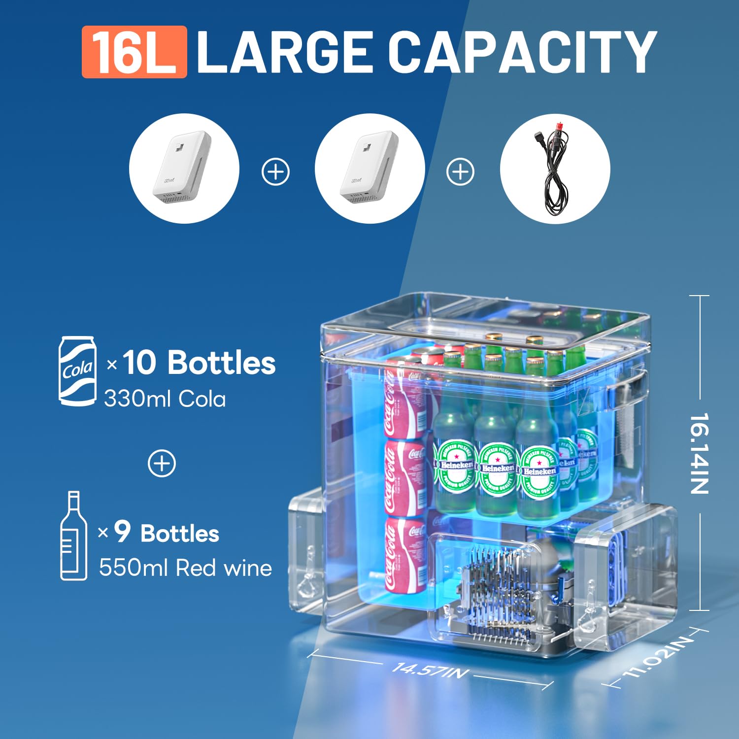 Litheli FrozenPack: The First Backpack Car Fridge | Includes 2 x 4.0Ah SE  Batteries | 20L/21QT