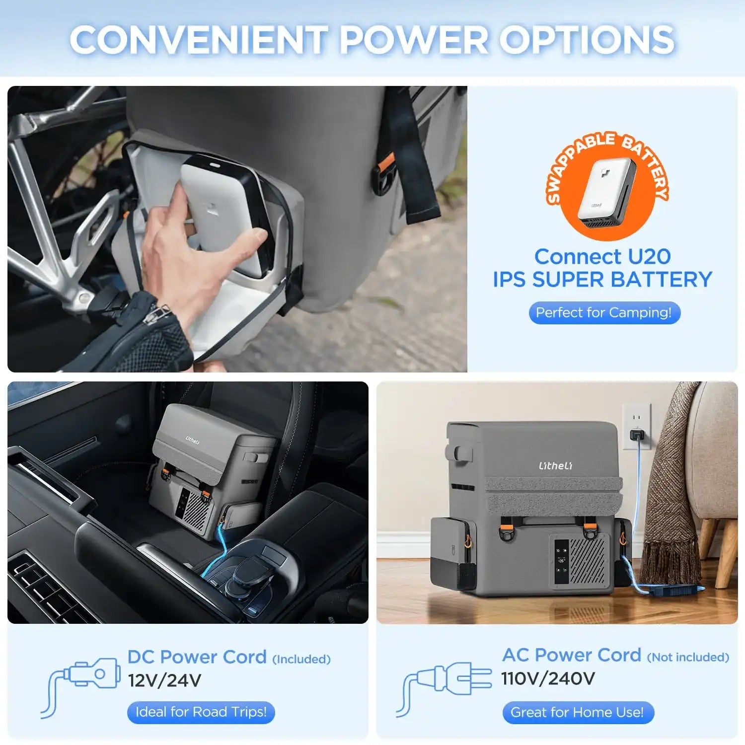 Ultra quiet 35dB compressor refrigerator for camping RV travel and outdoor events