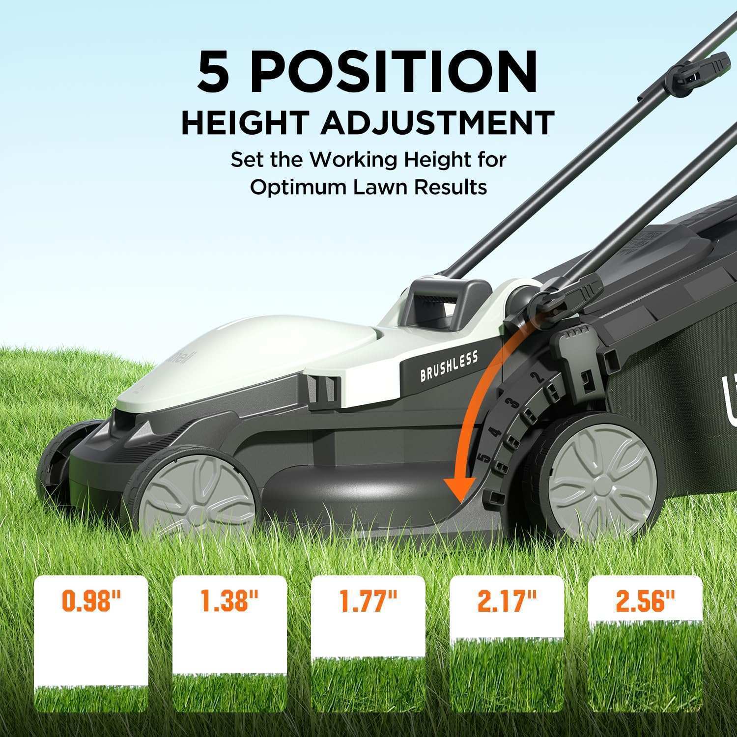 U20 20V 13" Brushless Lawn Mower | Includes 1 x 4.0Ah Batteries | Effortlessly Tackle Lawns up to 1600 Sq. Ft.
