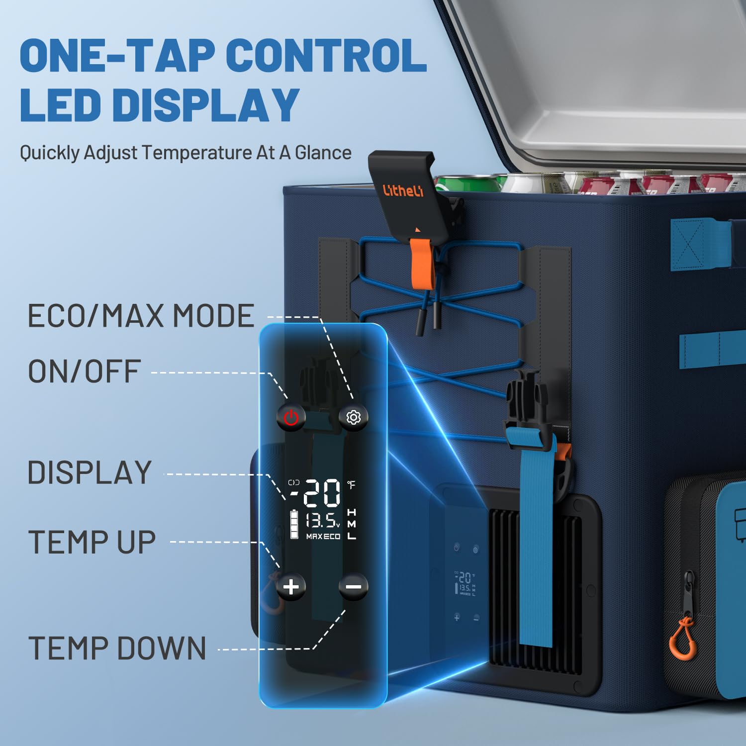 Litheli FrozenPack: The First Backpack Car Fridge | Includes 2 x 4.0Ah SE  Batteries | 20L/21QT