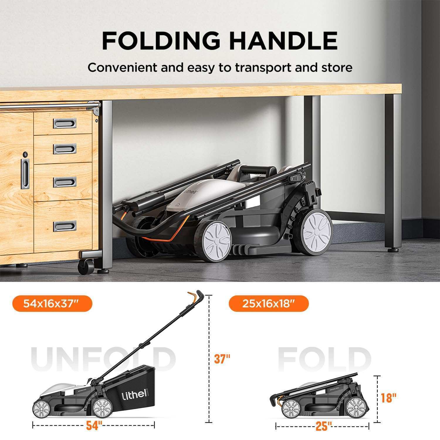 U20 20V 13" Brushless Lawn Mower | Includes 1 x 4.0Ah Batteries | Effortlessly Tackle Lawns up to 1600 Sq. Ft.