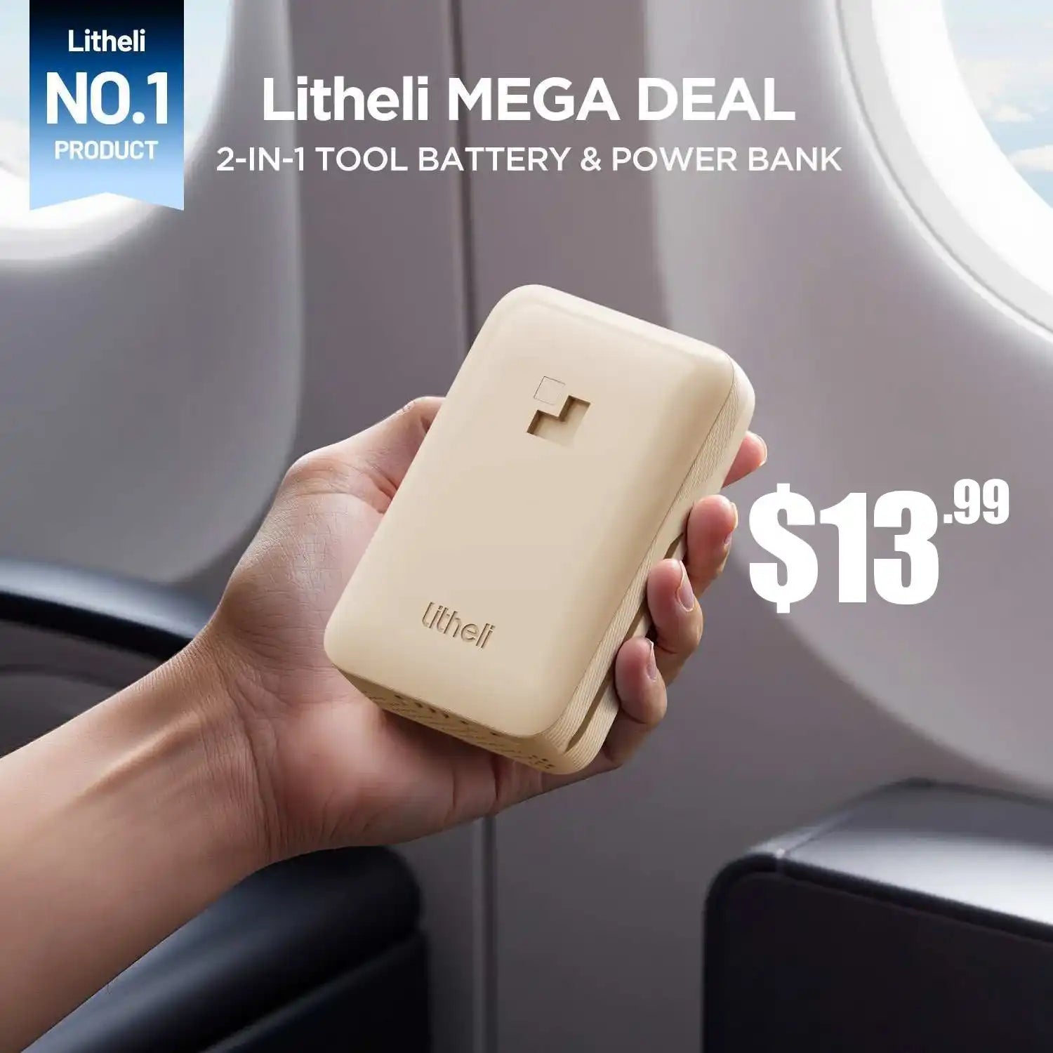 Litheli 4.0Ah 20V 2-in-1 Tool Battery & Power Bank