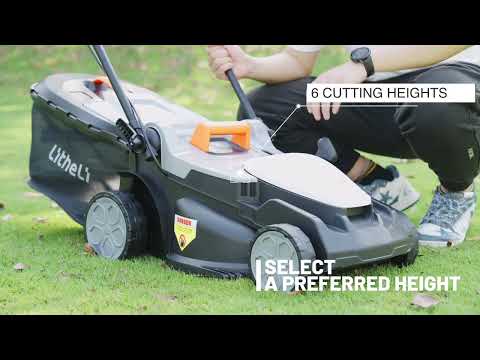 Adjustable lawn mower height settings from 0.98 to 2.95 inches