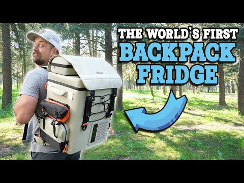 Lightweight 20L portable fridge engineered for mobility and hands free transport