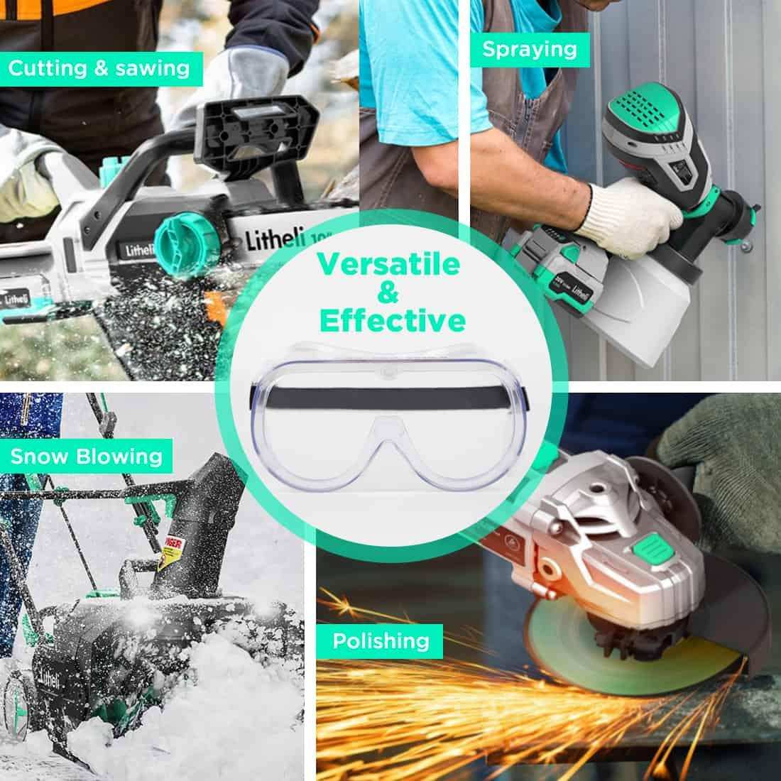 Adjustable elastic strap safety goggles for men and women, secure fit for multiple job sites and working conditions