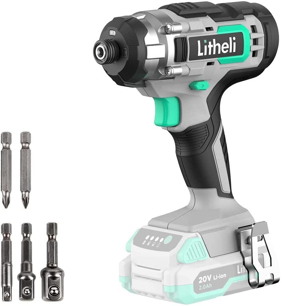 Litheli 20V Cordless 1/4″ Hex. Impact Driver Bare Tool