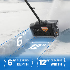 U20 2×20V 12" Brushless Cordless Snow Shovel | Includes 2×4.0Ah+2×4.0Ah SE Batteries | 12.77lbs, 25ft Snow Throw, Clears up to 9-car Driveways