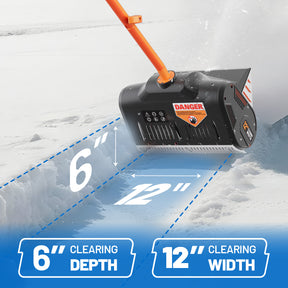 U20 20V 12" Brushed Cordless Snow Shovel | Includes 1×4.0Ah Battery | 10.1lbs, 20ft Snow Throw, Clears up to 3-car Driveways