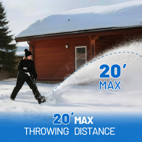 U20 20V 12" Brushless Cordless Snow Shovel | Includes 1x4.0Ah Battery | 9.3lbs, 20ft Snow Throw, Clears up to 4-car Driveways