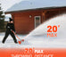 U20 20V 13" Brushed Cordless Snow Shovel | Includes 1x4.0Ah Battery | 9lbs, Clears Driveway in 20 Min