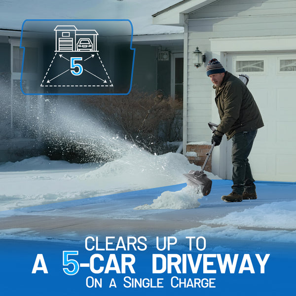 U20 2×20V 12" Brushless Cordless Snow Shovel | Includes 2×4.0Ah Batteries | 11.77lbs, 25ft Snow Throw, Clears up to 5-car Driveways
