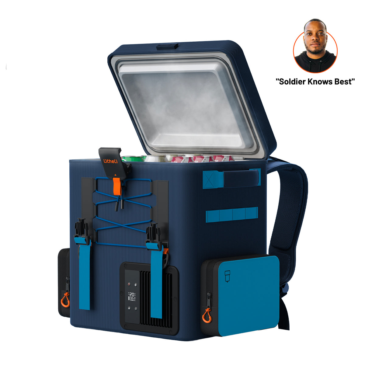 Litheli FrozenPack: The First Backpack Car Fridge | Includes 2 x 4.0Ah SE  Batteries | 20L/21QT